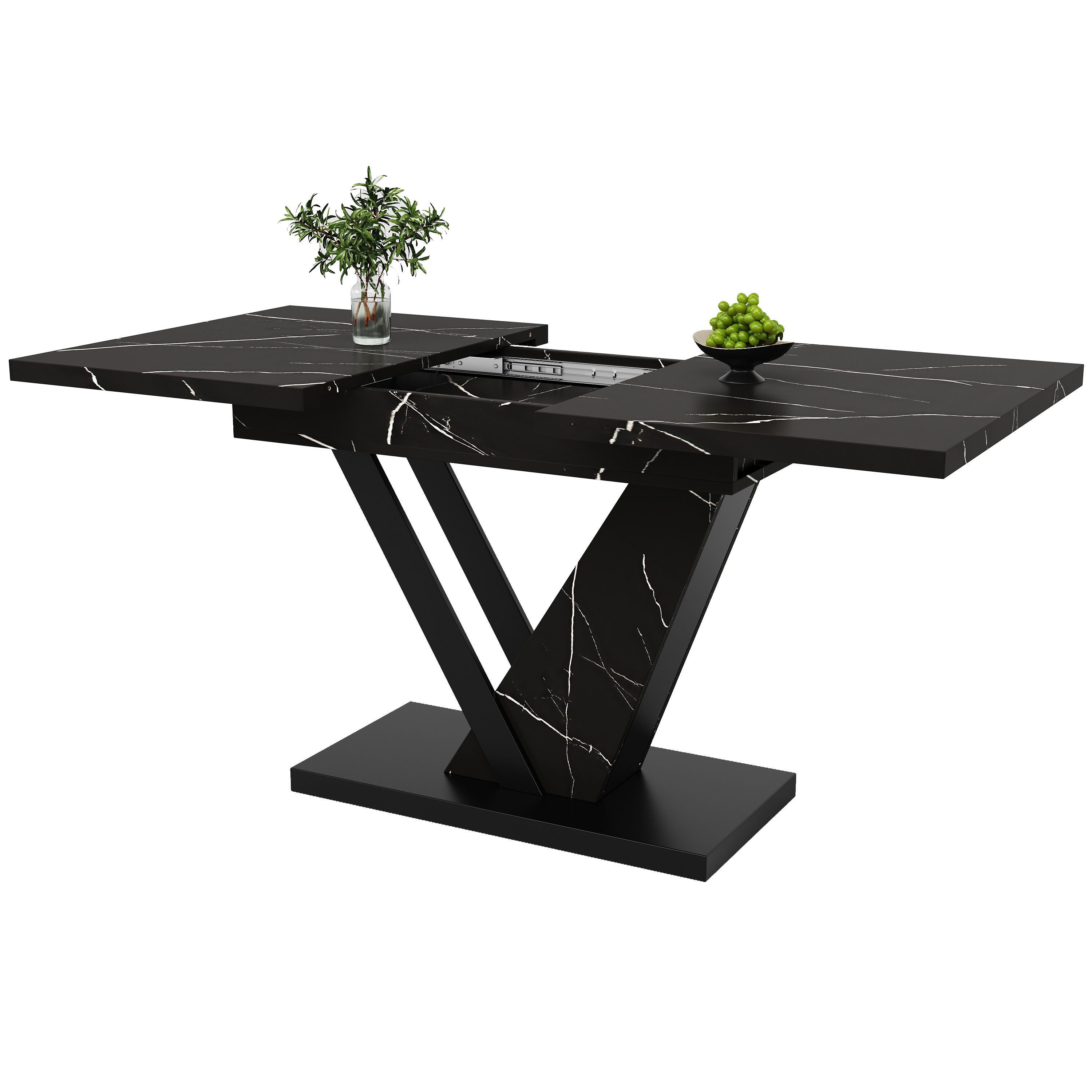 MODFU Esstisch Esstisch Teleskoptisch,Moderne Esstisch,Ausziehbar,Esszimmer-Set (Ausziehbarer