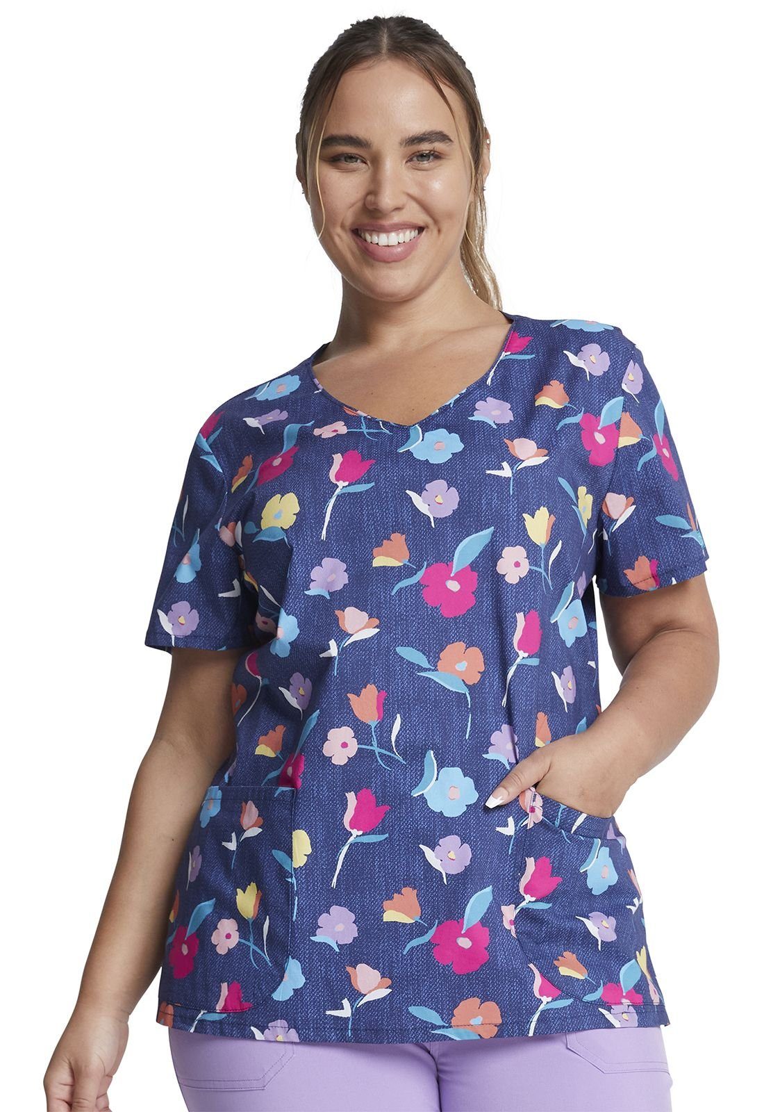 Dickies Funktionsbluse Bunt bedruckter Damen Kasack
