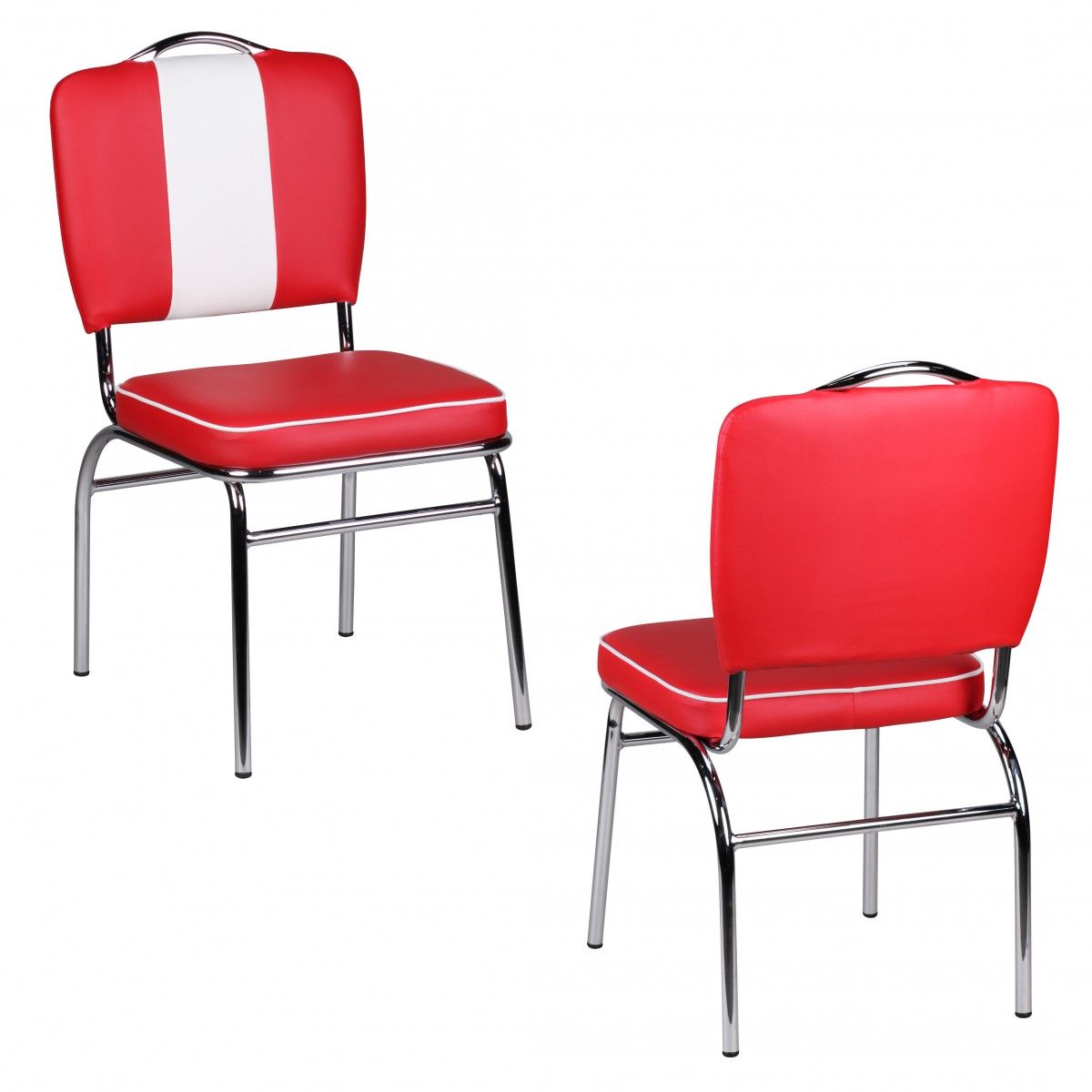 Esszimmerstuhl American Dream 50er Jahre Retro Rot Weiß