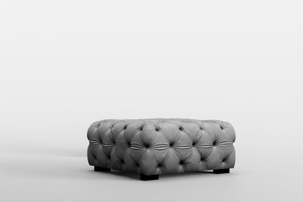 Polsterhocker Designerhocker Sitzhocker NATALIE in Stoff Riviera Steel