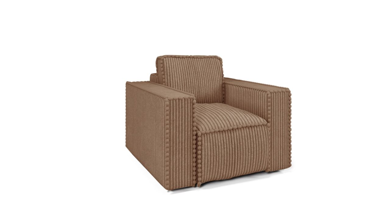 Sessel Designersessel VAJANA Stoff Tilia Rostbraun