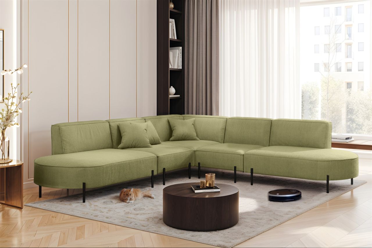 Ecksofa Designersofa VALENCIA Stoff Scala Kiwi Universal