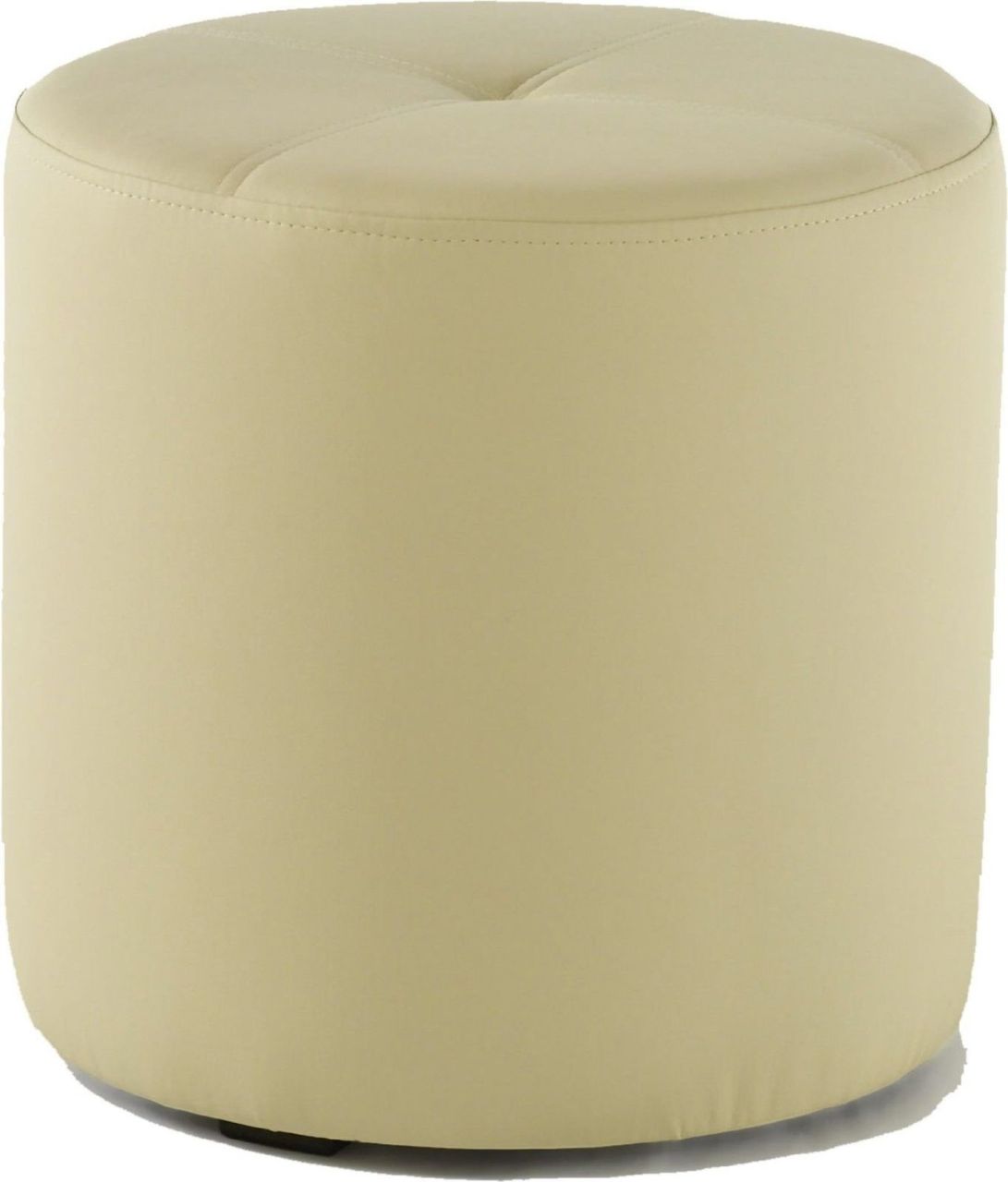 Rundhocker Sitzhocker Schminkhocker Hocker Sessel Kunstleder Creme 43x43 cm