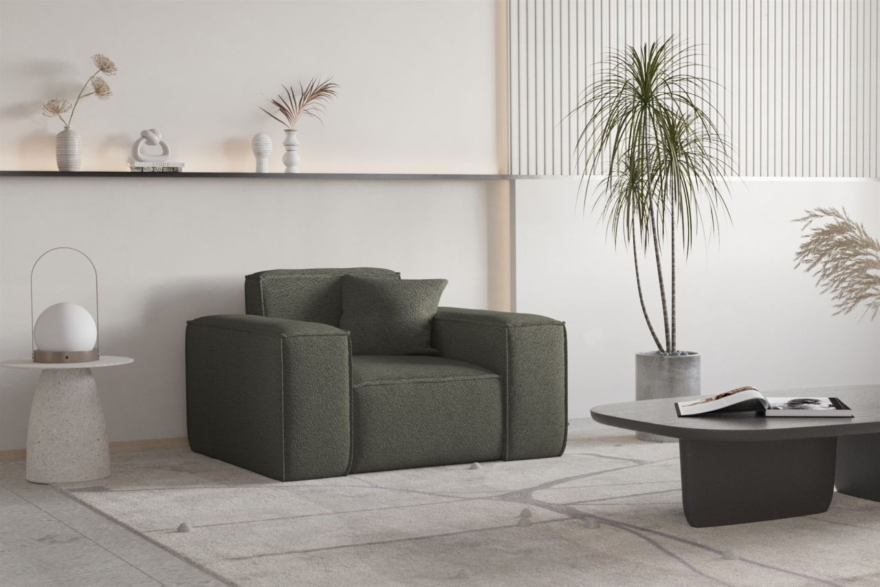 Sessel Designersessel CELES PREMIUM in Stoff Ascot Bukla Moosgrün