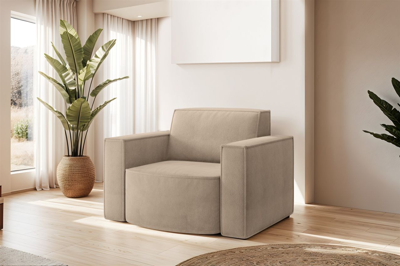 Sessel Designersessel PALMA in Stoff Noel Beige