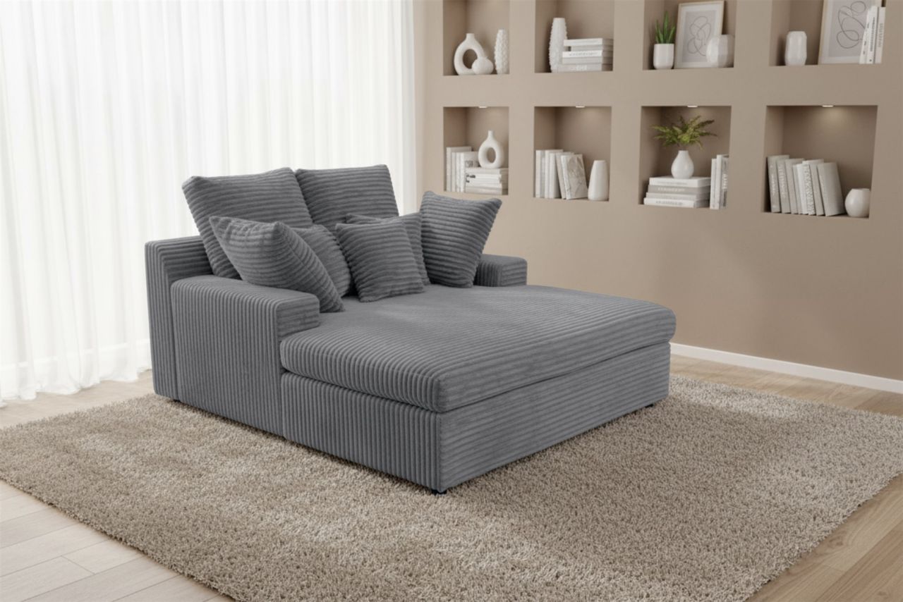 Lounge Chaiselongue AROSA Liege in Stoff Tilia Grau