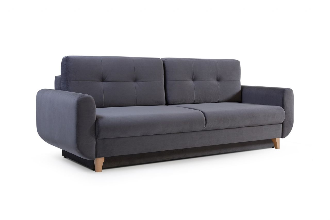 Sofa 3-Sitzer Schlafsofa ARLET Stoff Dunkelgrau