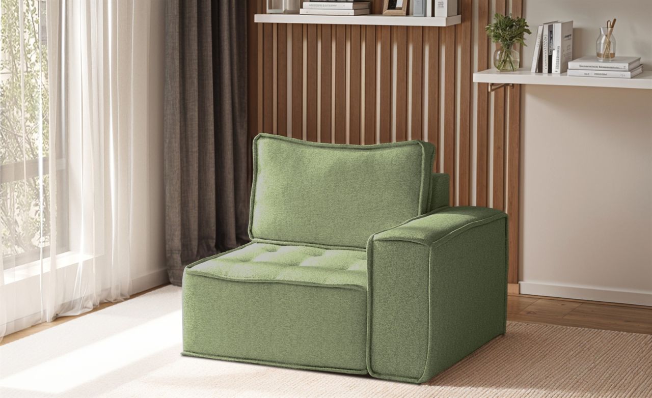 Sessel SANDE 1-Sitzer Modul Stoff Alpine Hellgrün Seite Rechts