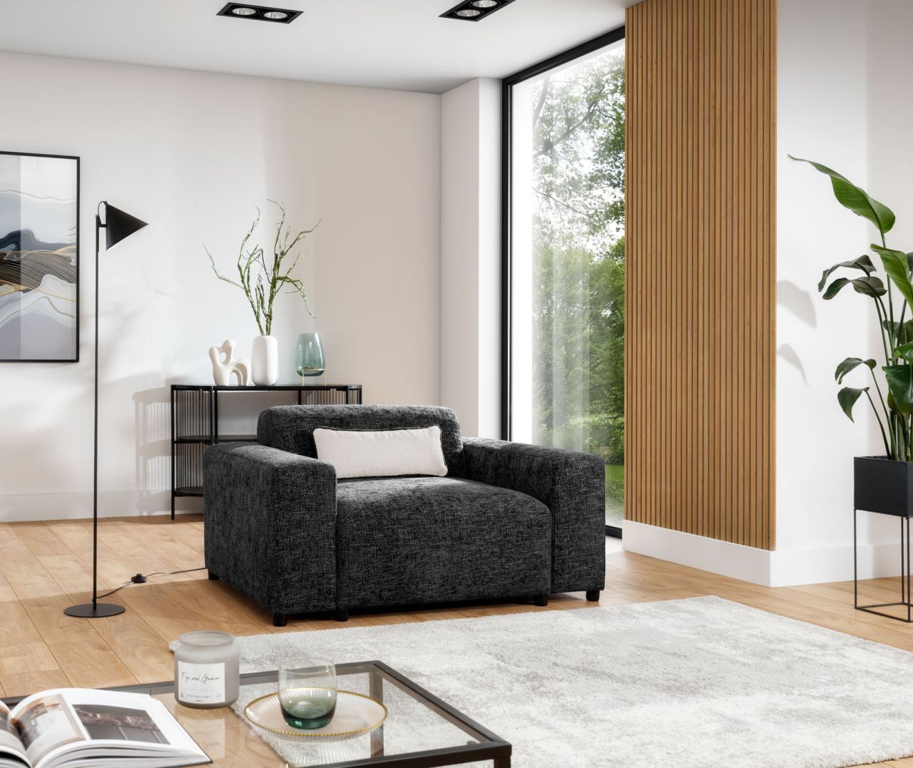 Sessel Designersessel ROMY in Stoff Enjoy Me Schwarz