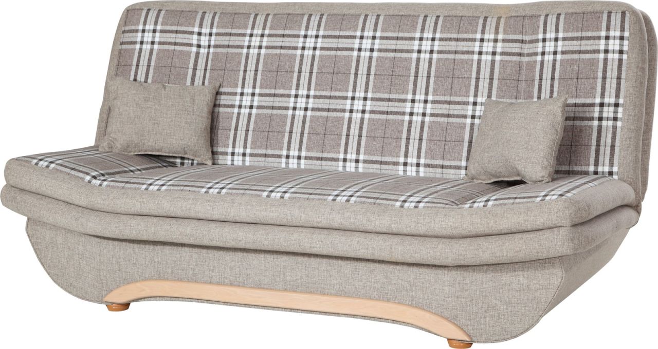 Klick-klack-Sofa Schlafsofa GIANA in Stoff Hellgrau-Karo