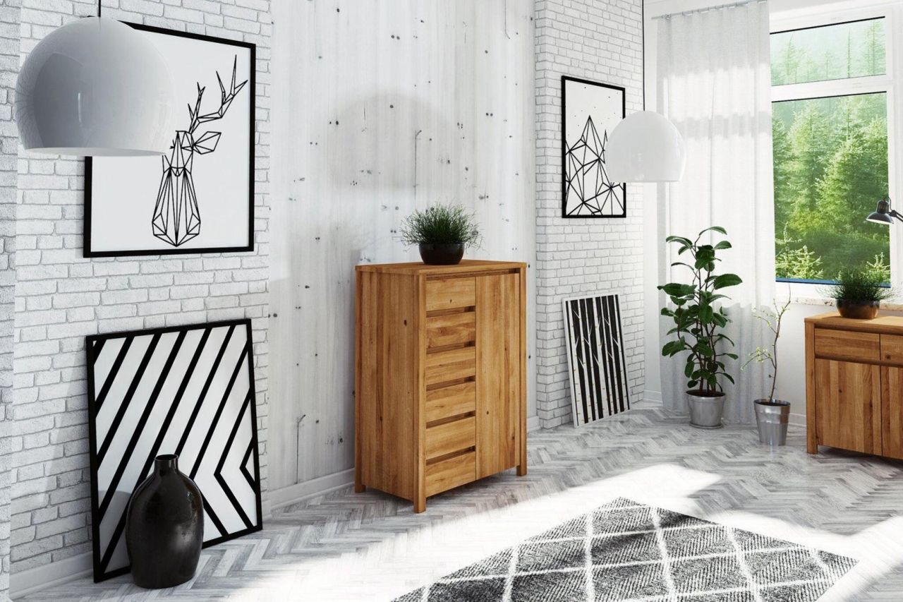 Kommode Hochschrank MAISON Buche massiv 80x112x45 cm