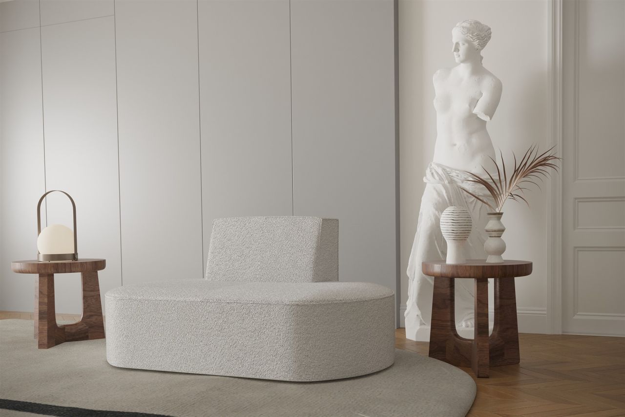 Sessel Designersessel MILOT in Stoff Ascot Bukla Creme