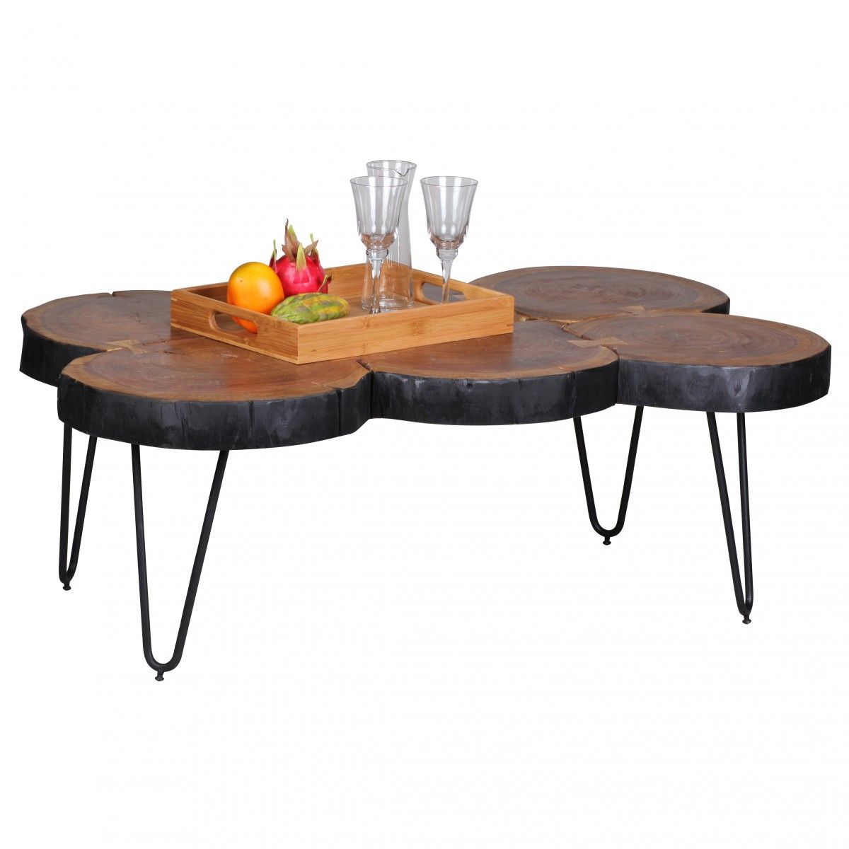 Couchtisch Massivholztisch WABEN 110x60 cm Holz Sheesham