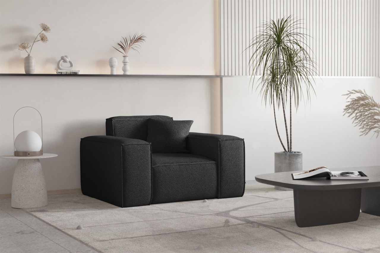 Sessel Designersessel CELES PREMIUM in Stoff Ascot Bukla Schwarz