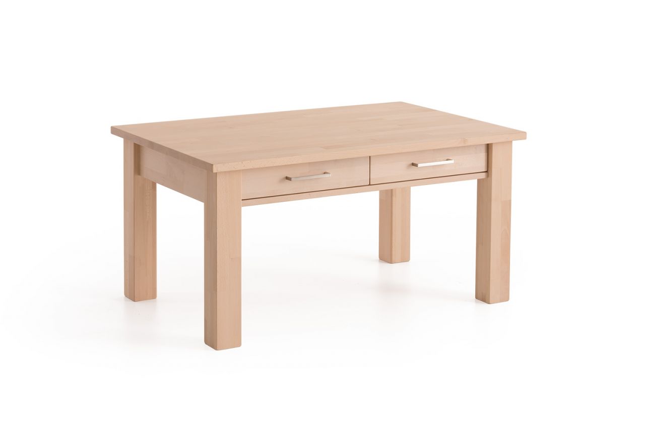 Couchtisch Tisch mit Schublade JORGE Eiche Massivholz 110x70 cm