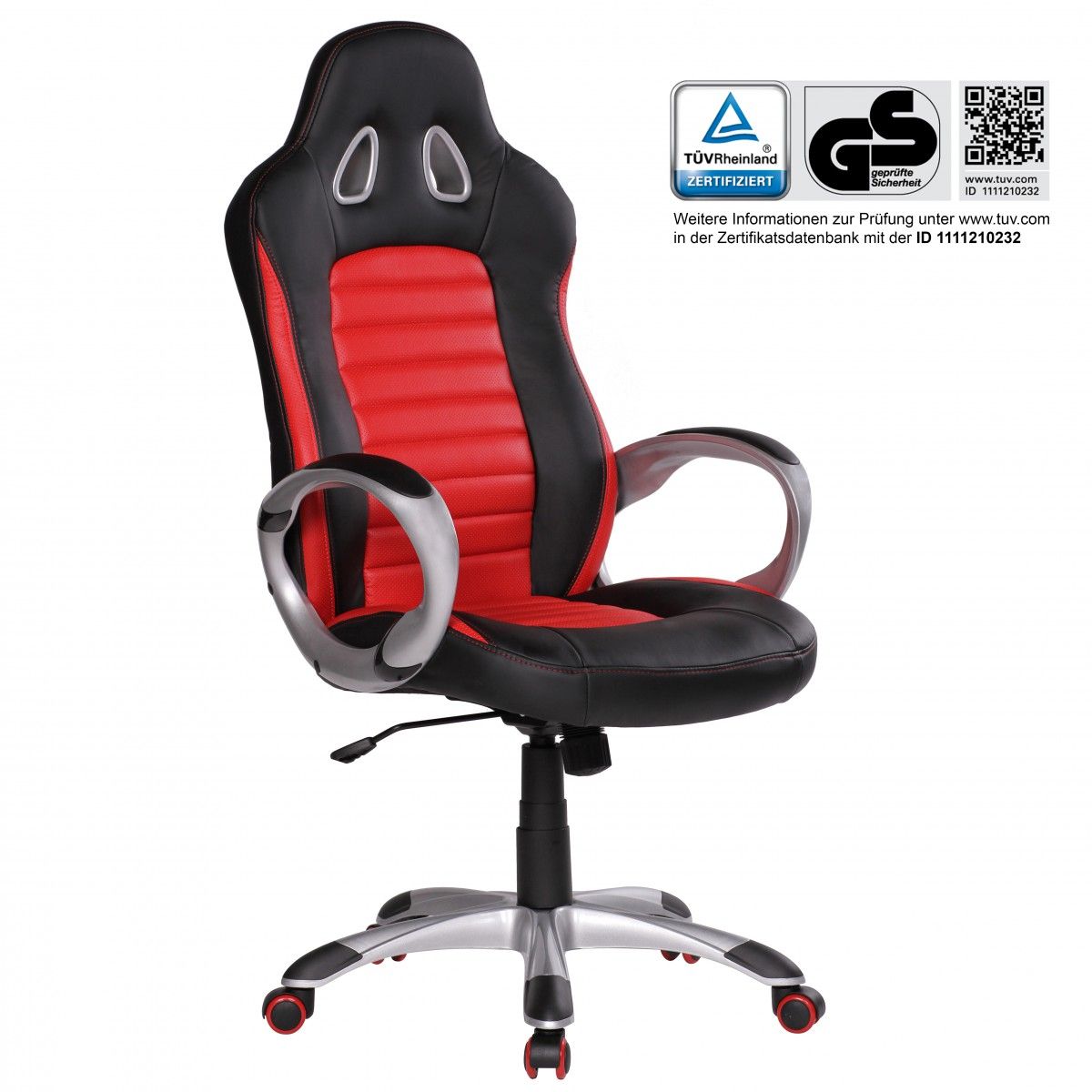 Drehstuhl Bürostuhl Chefsessel SPEED Rot / Schwarz