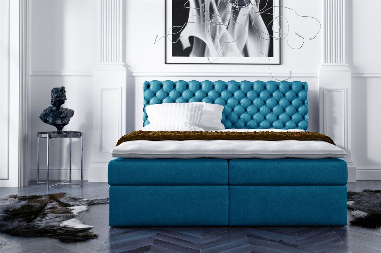 Boxspringbett Schlafzimmerbett PARINI 160x200cm Blau