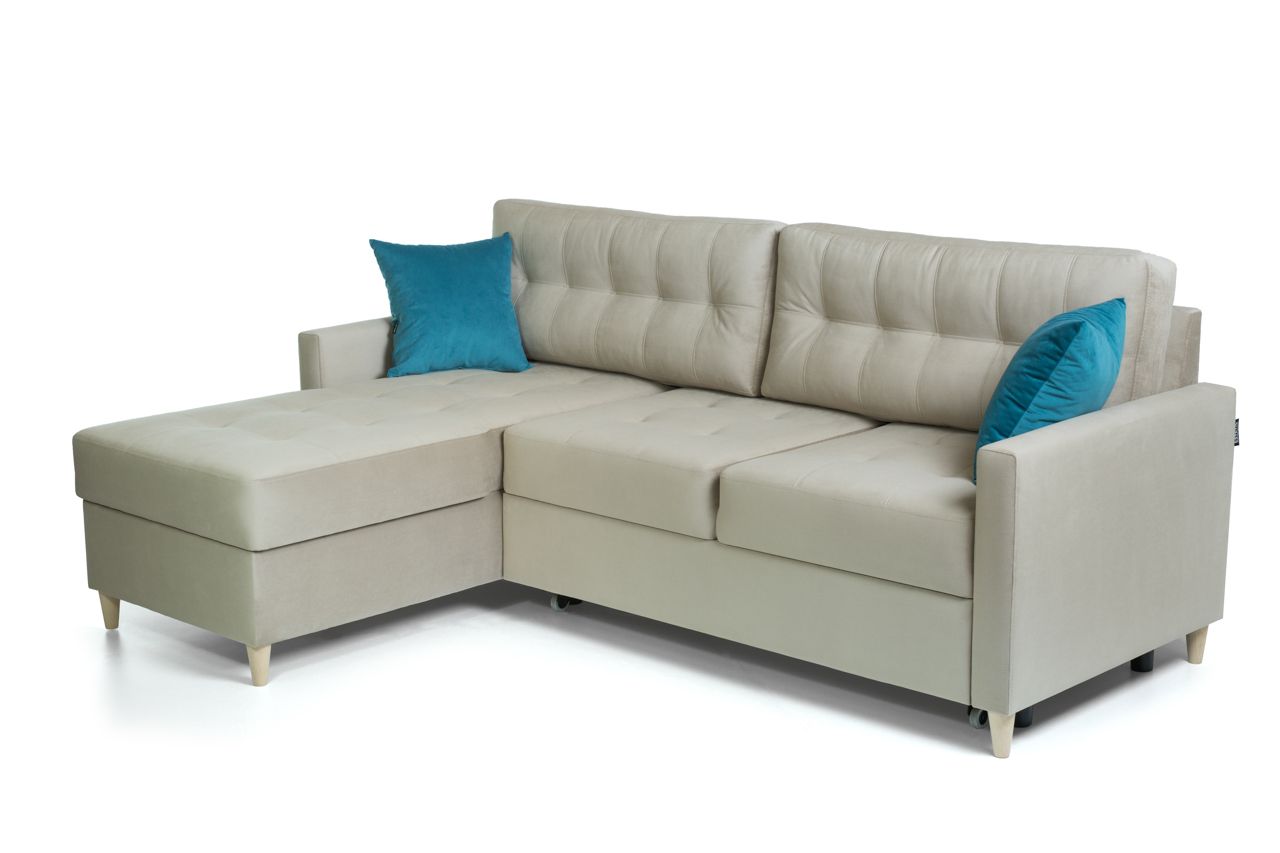 Ecksofa Schlafsofa MOLDE Stoff (Casablanca) Ottomane Links