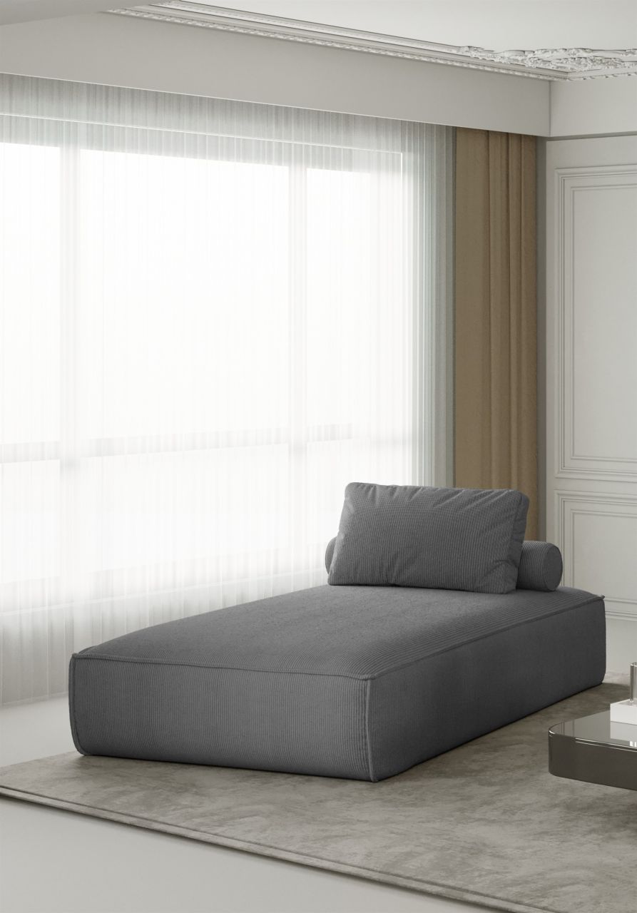 Chaiselongue Sezlong Liege CELES in Stoff Scala Aschgrau