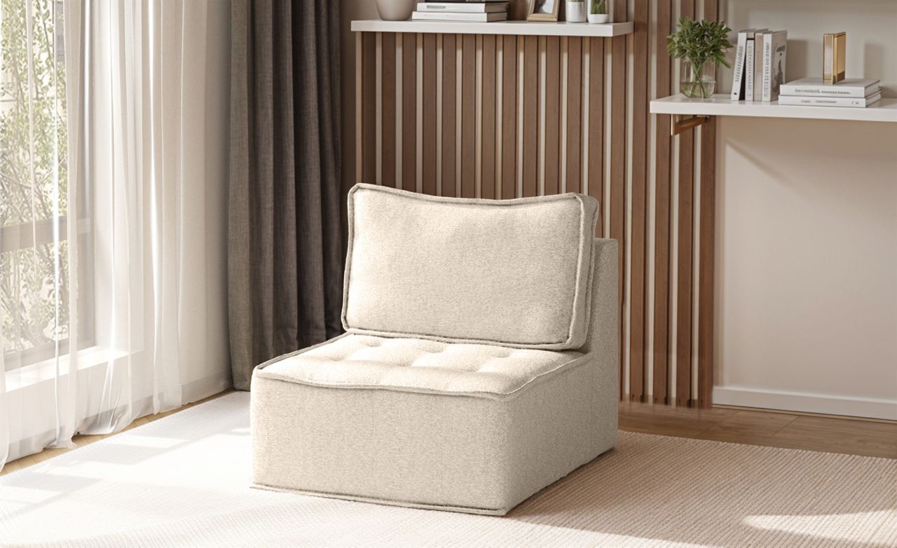 Sessel SANDE 1-Sitzer Modul Stoff Raven Creme