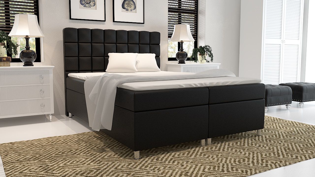 Boxspringbett Schlafzimmerbett ALANO 180x200cm inkl.Bettkasten