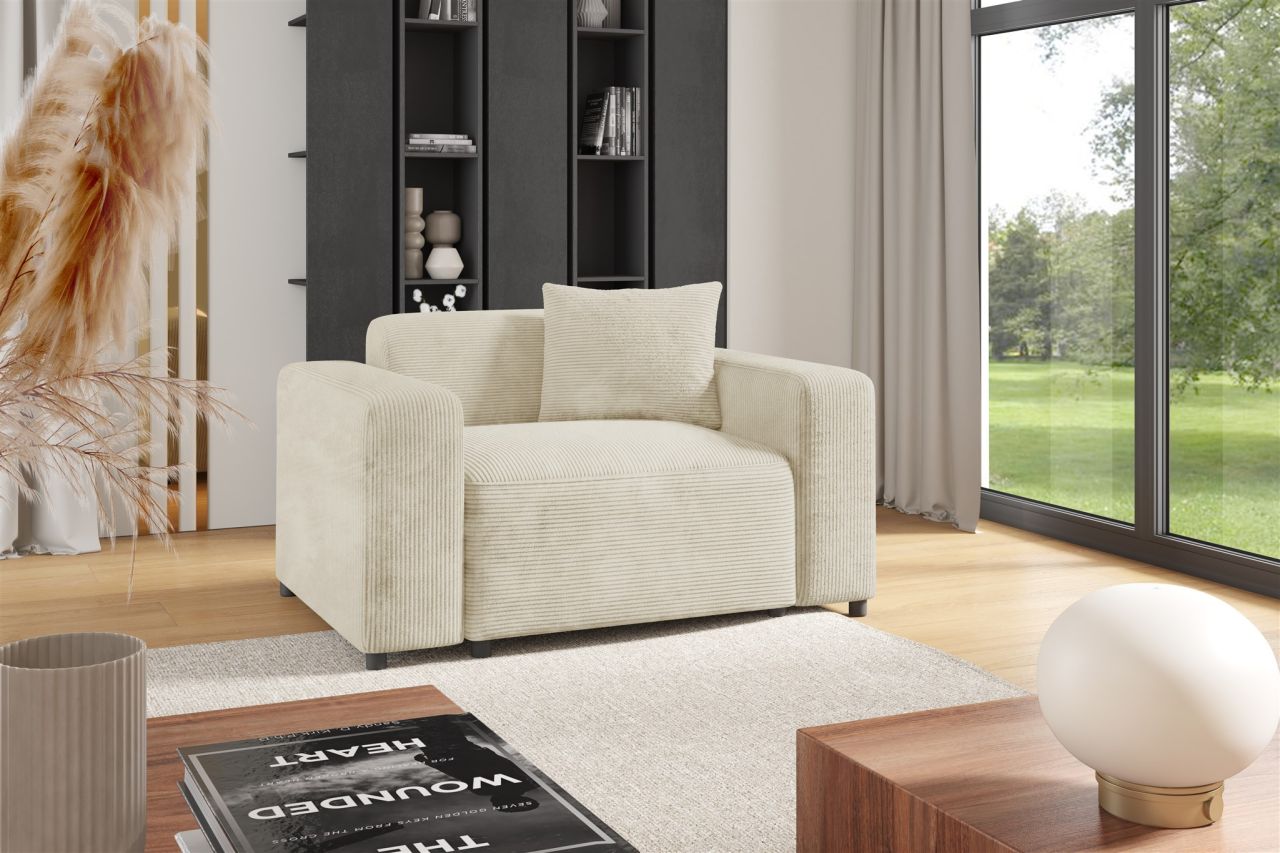 Sessel Designersessel MEGAN in Stoff Poso Creme