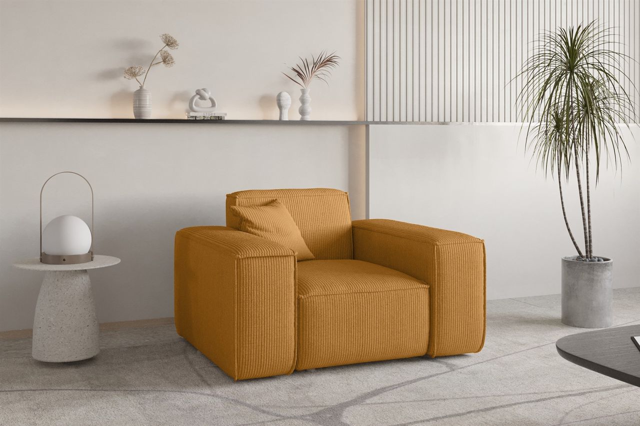 Sessel Designersessel CELES PREMIUM in Stoff Scala Senfgelb