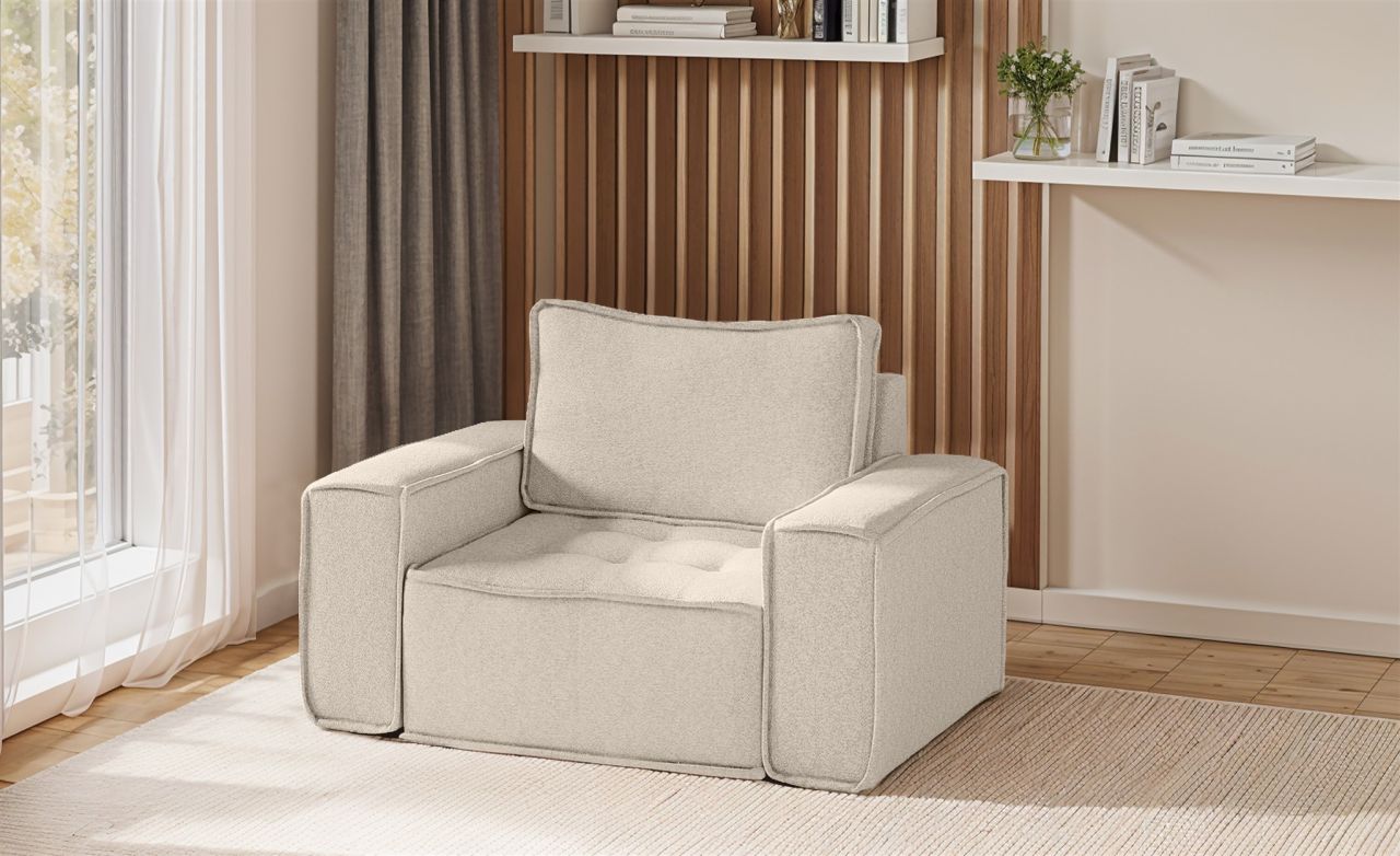 Sessel Designersessel SANDE Stoff Alpine Beige