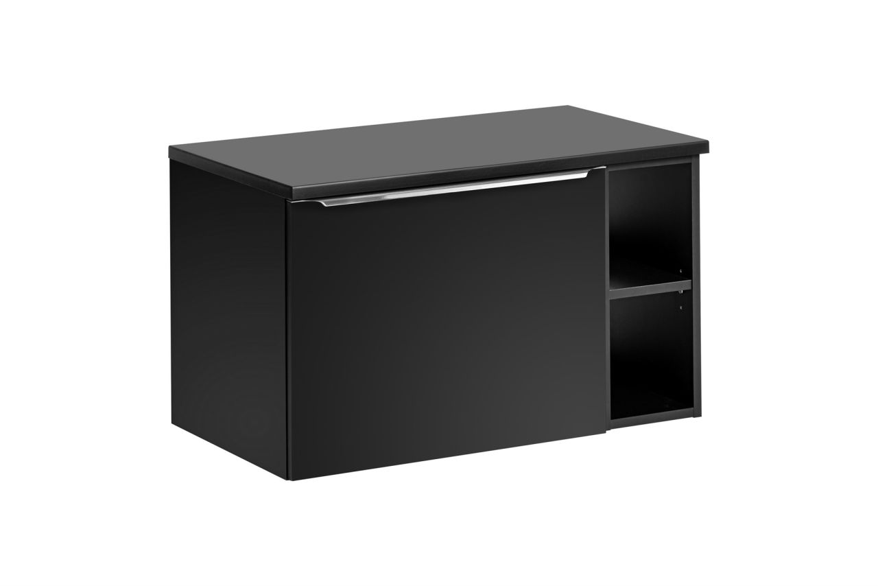 Waschtischunterschrank 2-tlg AKAN Schwarz matt ohne Waschtisch