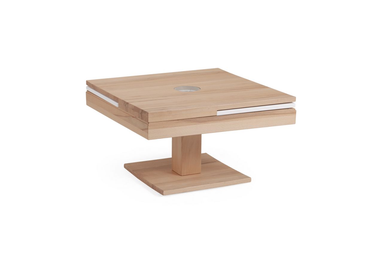 Couchtisch Tisch MADOX Wildeiche Massivholz 80x80 cm