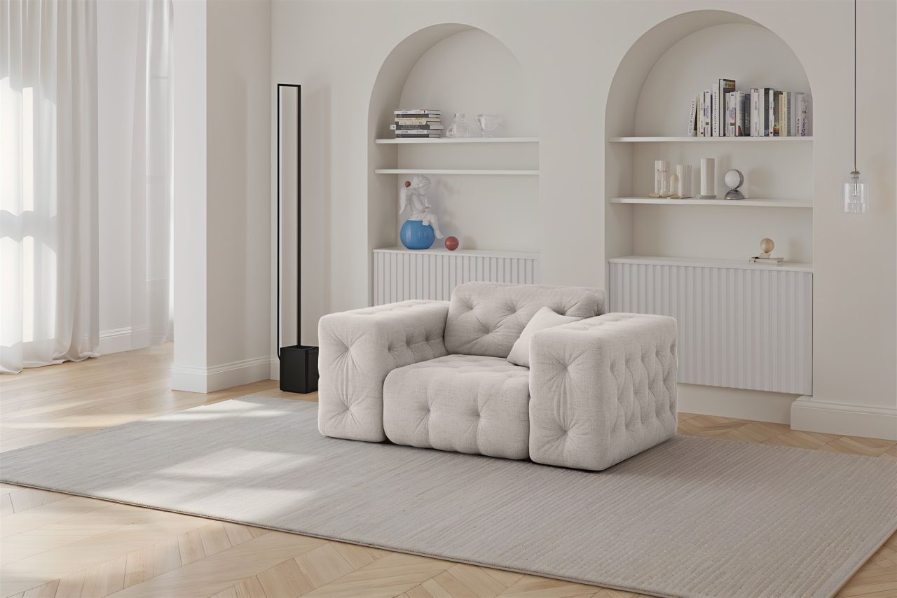 Sessel Designersessel CHANTAL in Stoff Moly Creme