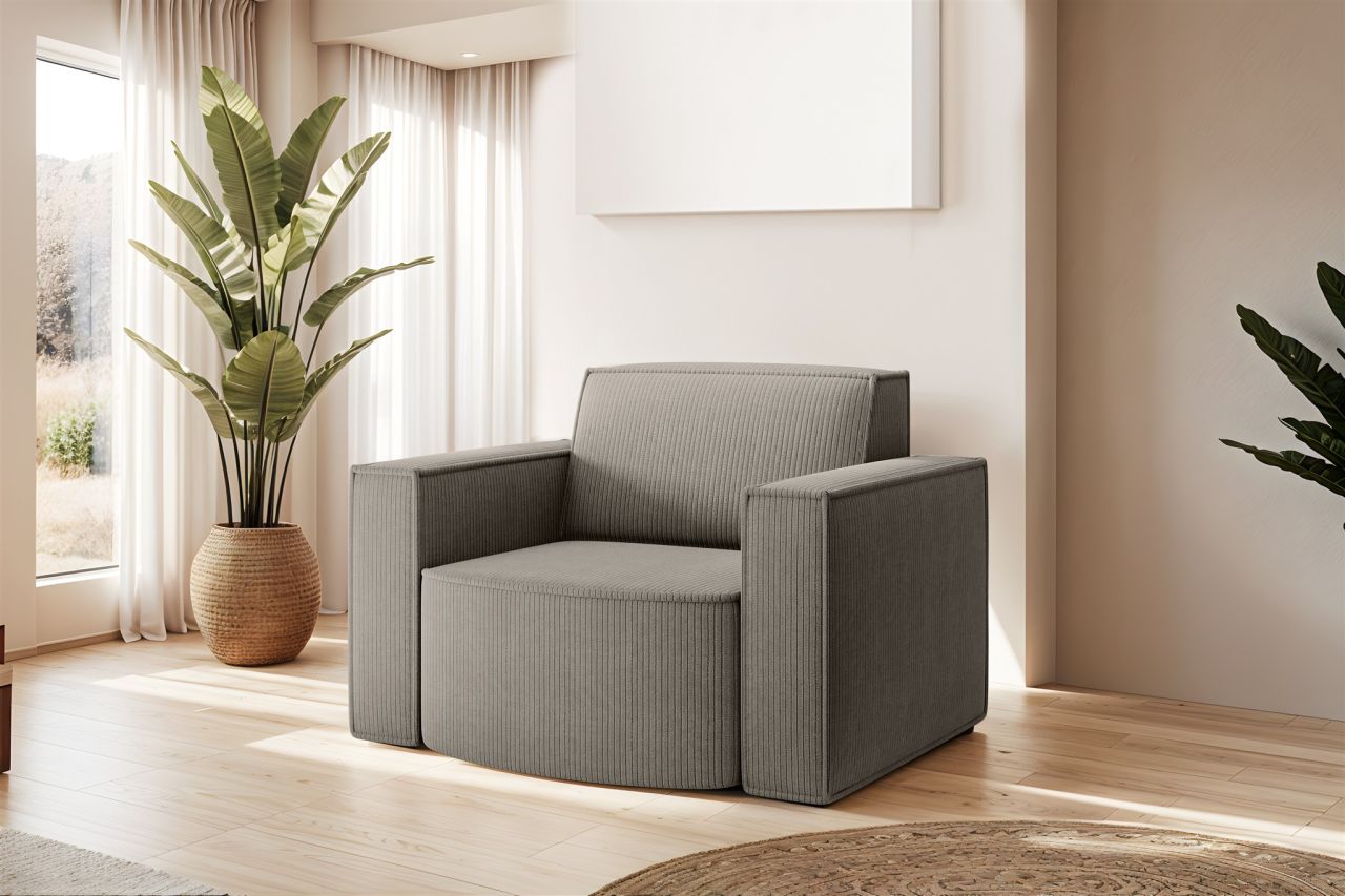 Sessel Designersessel PALMA in Stoff Scala Grau