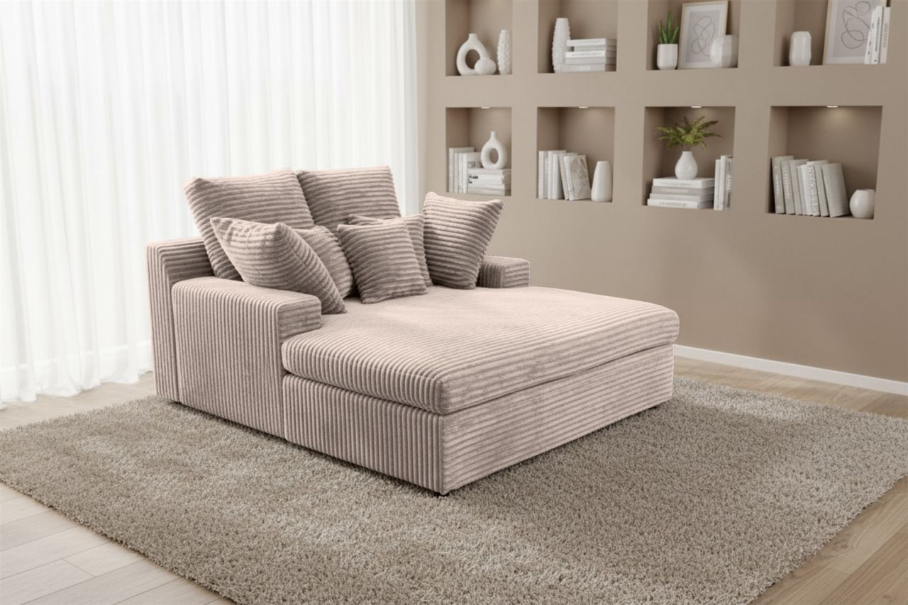 Lounge Chaiselongue AROSA Liege in Stoff Tilia Hellgrau