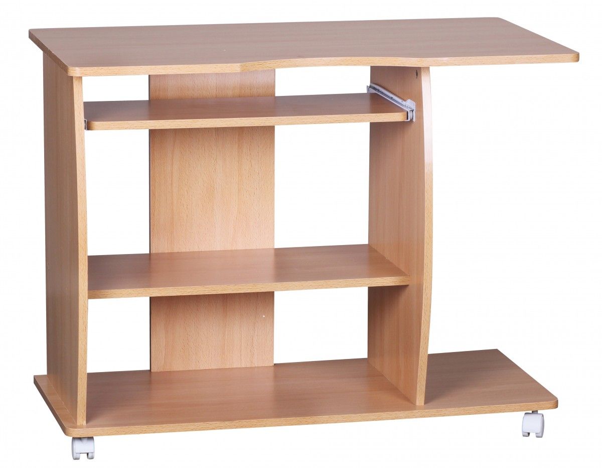 Computertisch - DOLLY - Dekor Buche mit Rollen 90 cm