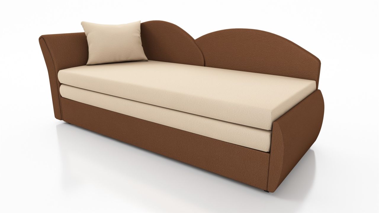 Sofa Schlafsofa inklusive Bettkasten ALINA / R- Stoff Alova Braun / Creme