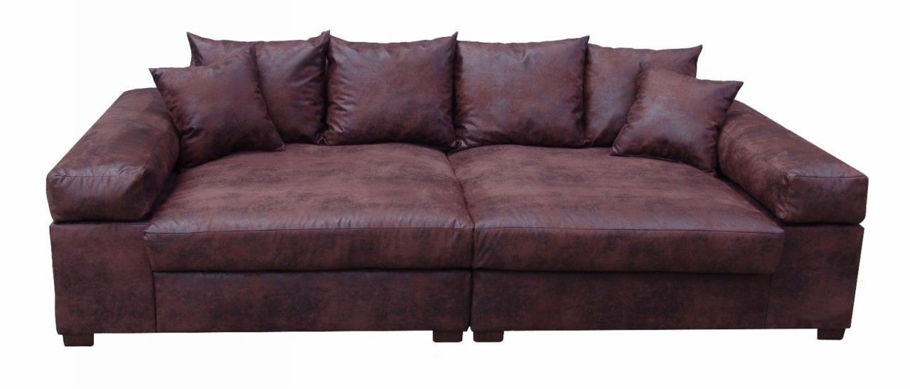 Big Sofa Couchgarnitur Megasofa Riesensofa GULIA -Gobi 4 Vintage-Braun