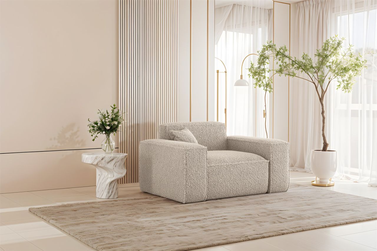 Sessel Designersessel CELES PREMIUM in Stoff Sven Cappuccino