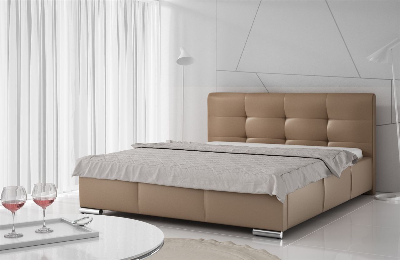 Polsterbett Doppelbett TAYLOR Komplettset Kunstleder Cappu.. 180x200cm