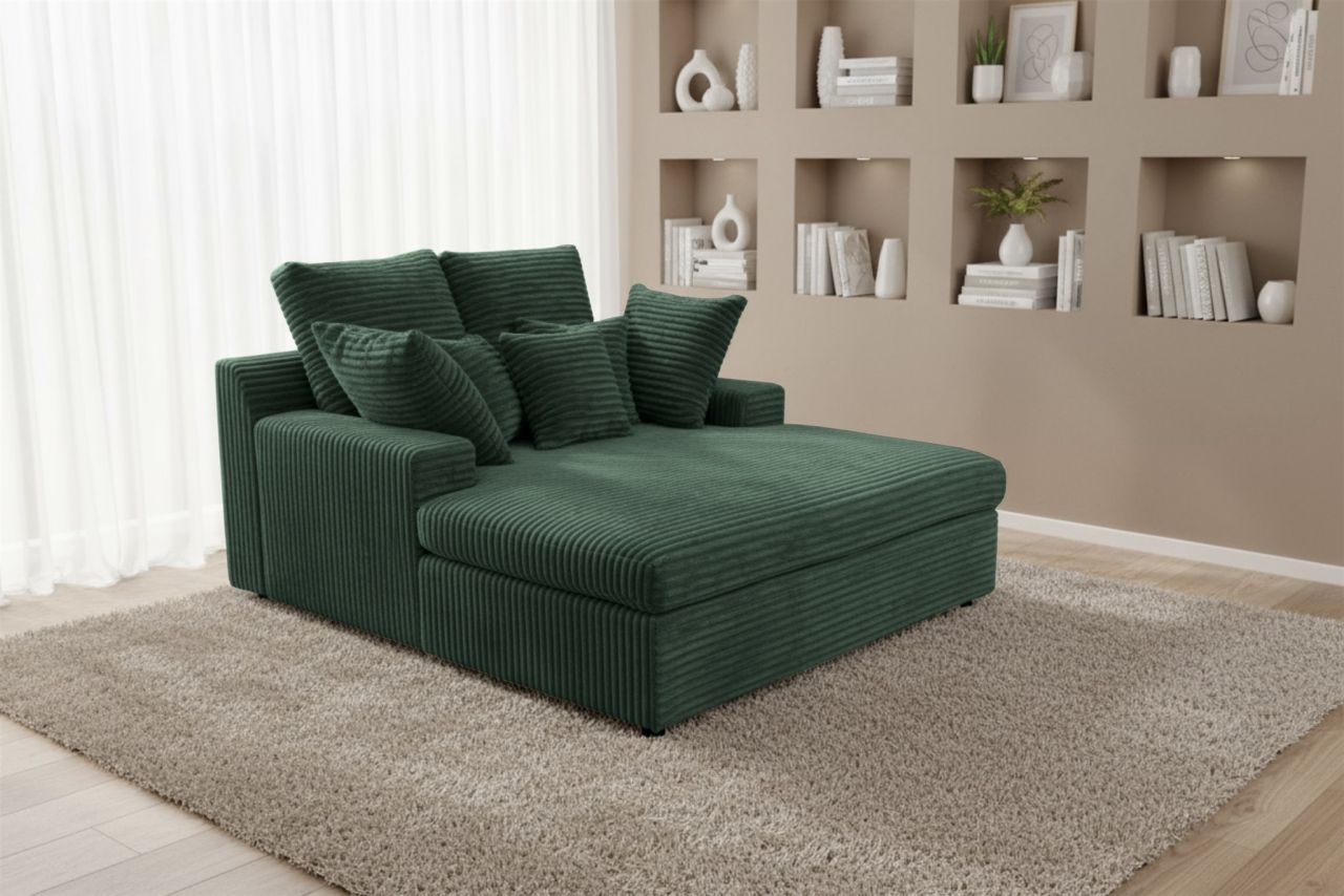 Lounge Chaiselongue AROSA Liege in Stoff Tilia Dunkelgrün