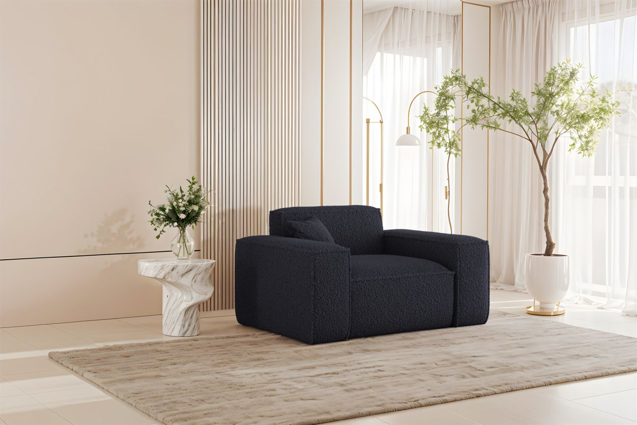 Sessel Designersessel CELES PREMIUM in Stoff Sven Dunkelblau