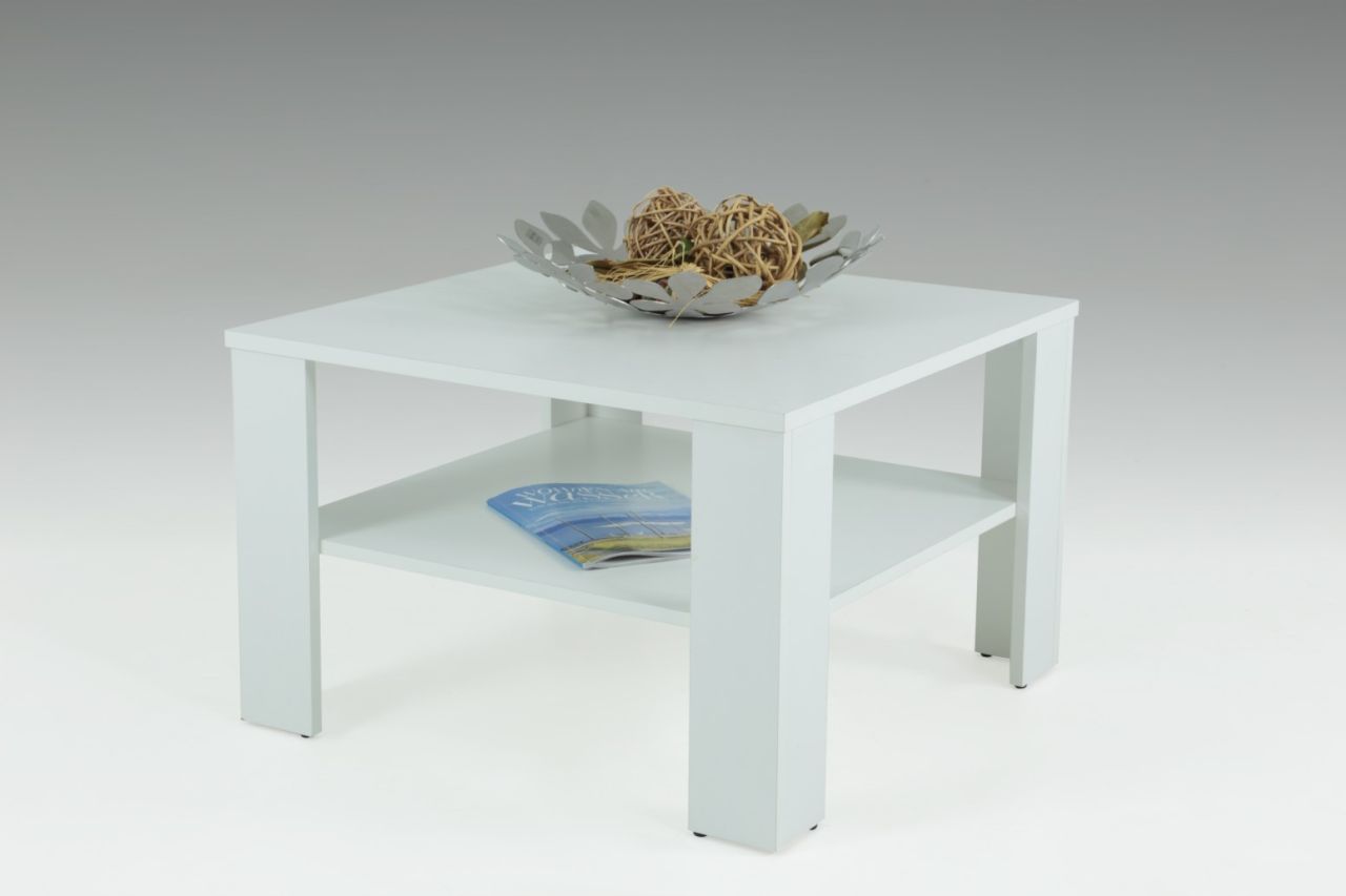 Couchtisch Tisch 'Loco 2' 68x68 cm mit Ablageboden Weiss