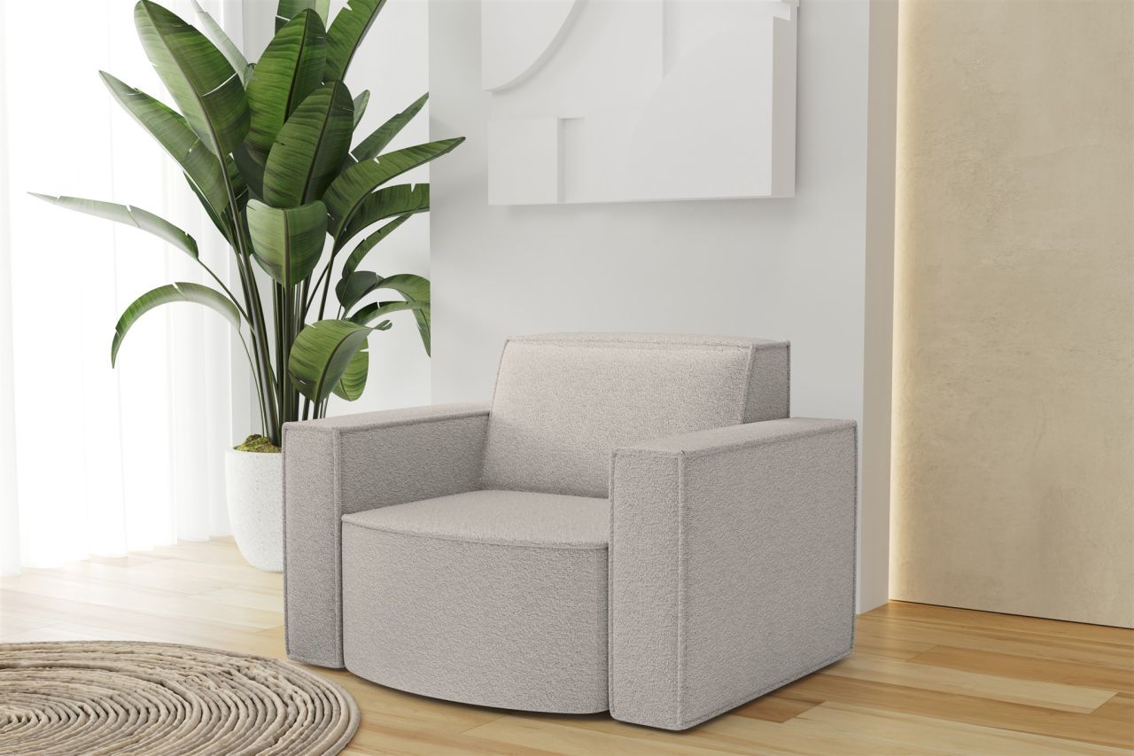 Sessel Designersessel PALMA in Stoff Ascot Pearl