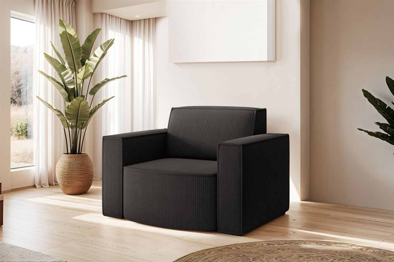 Sessel Designersessel PALMA in Stoff Scala Anthrazit