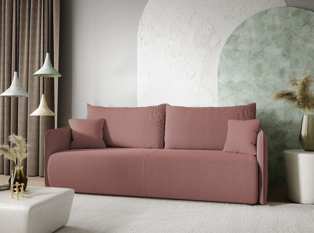 Sofa 2-Sitzer mit Schlaffunktion CALGARY Stoff Curio Rose