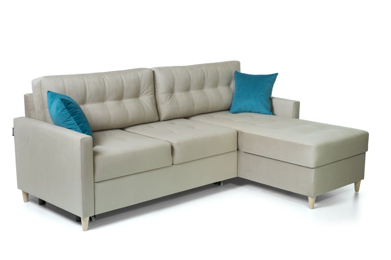 Ecksofa Schlafsofa MOLDE Stoff (Casablanca) Ottomane Rechts