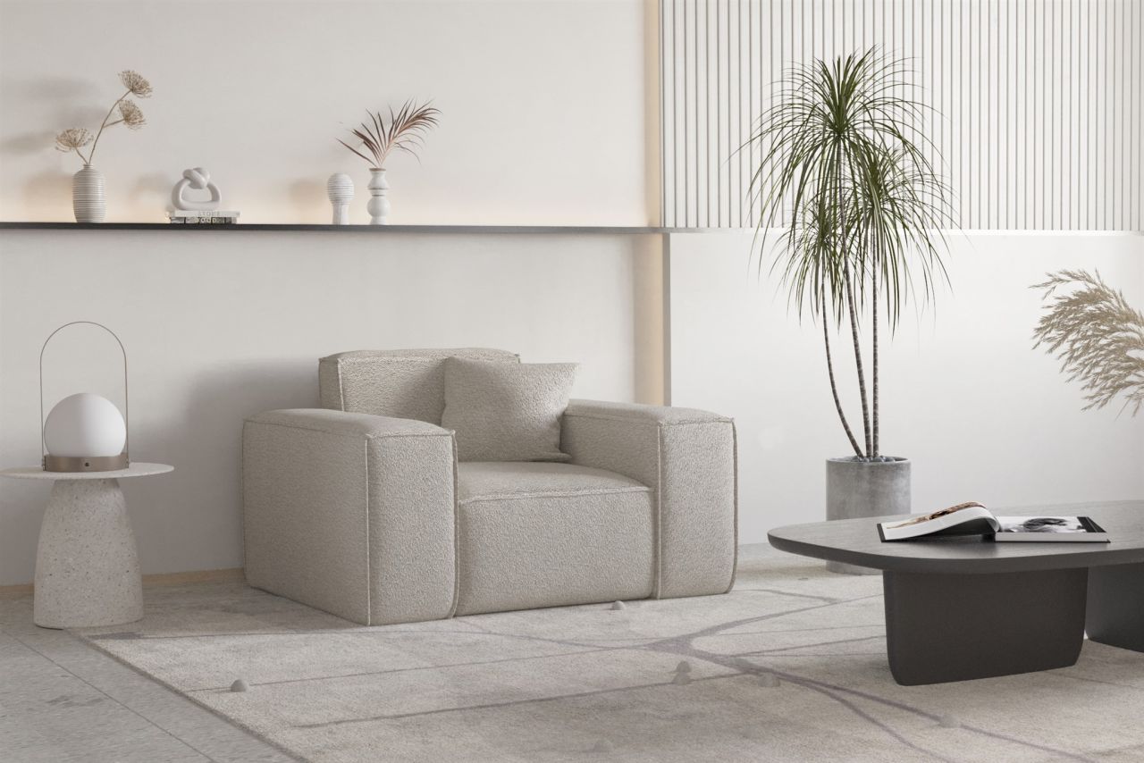 Sessel Designersessel CELES PREMIUM in Stoff Ascot Bukla Beige