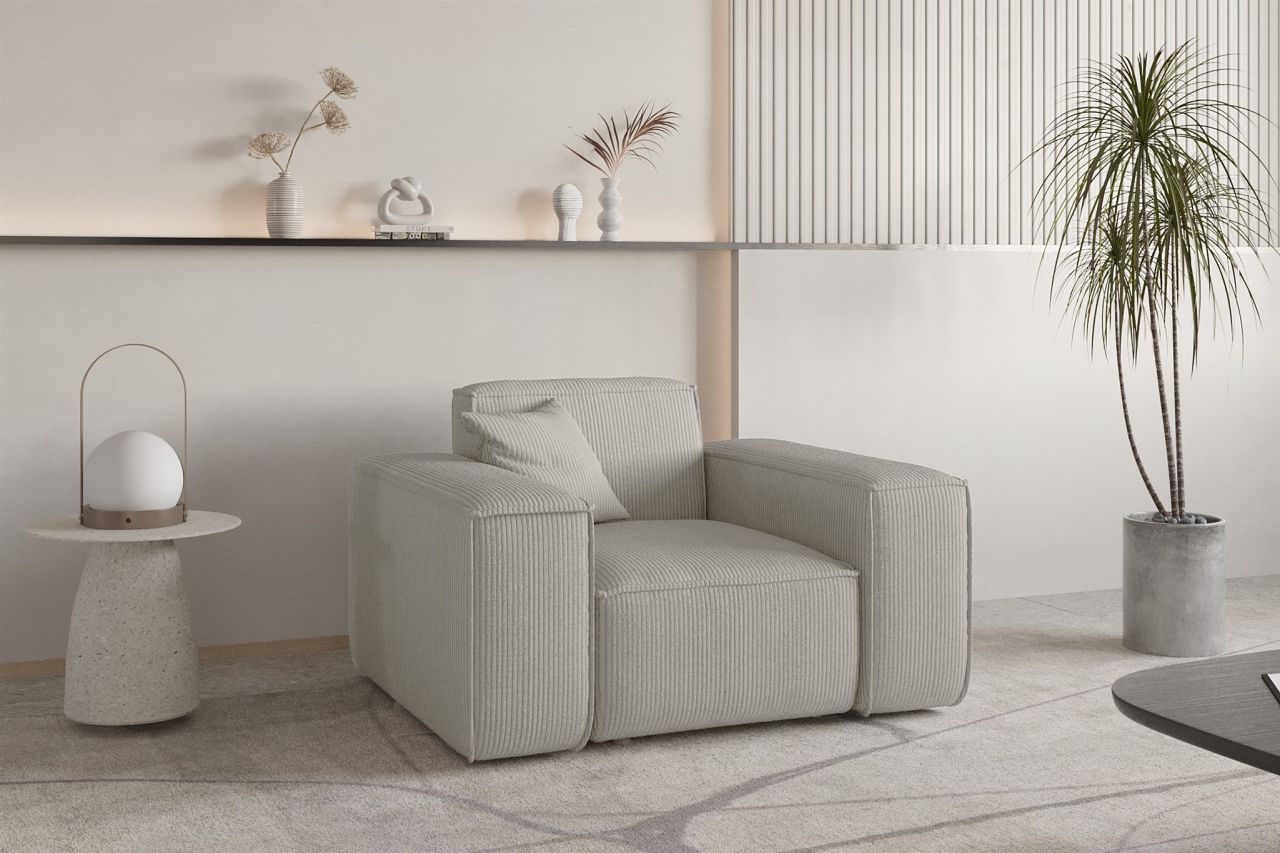 Sessel Designersessel CELES PREMIUM in Stoff Scala Sandgrau