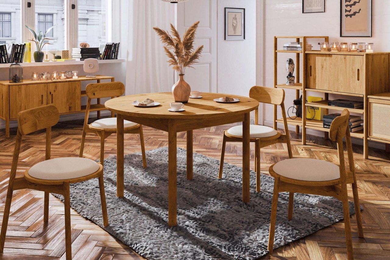 Esstisch Tisch Massivholztisch SAGA Eiche massiv 120x120 cm