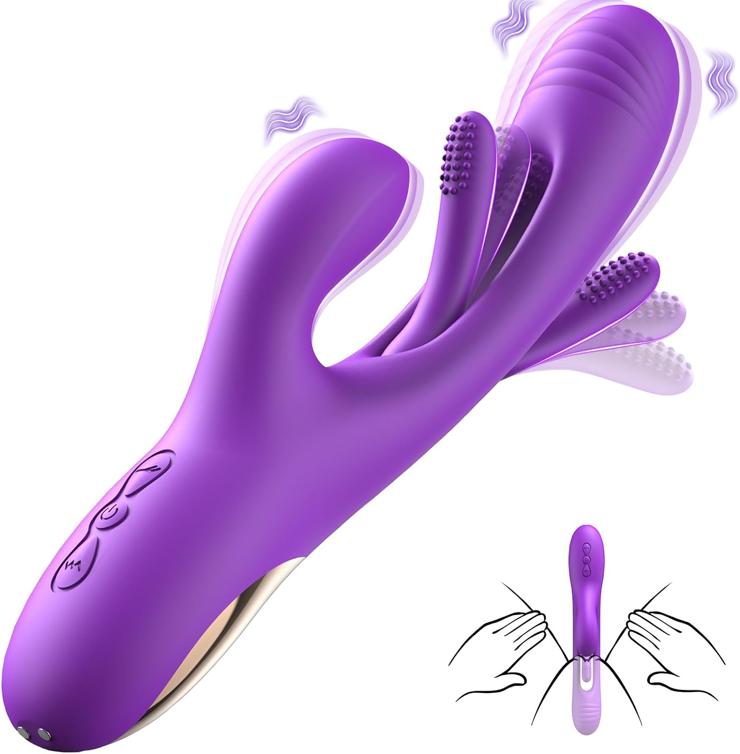 Vibrator Dildo Rabbit Sex Toys -LOVENOTE G Spot Vibrator Massager For Women Clitoral Nipple Stimulation, 3 In 1 Sex Toys With 14 Vibration & 7 Tongue
