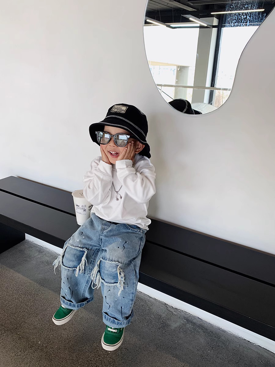 Mutter & Kinder Kinder Hübsche Lose Weite-bein Frühling Und Herbst Jeans Jungen Casual Hosen Kinder Herbst Hosen Trendy